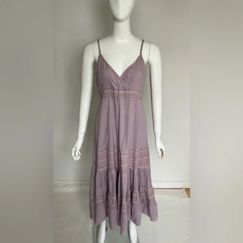 Women's Lavender Sleeveless Tiered Midi Dress NWT